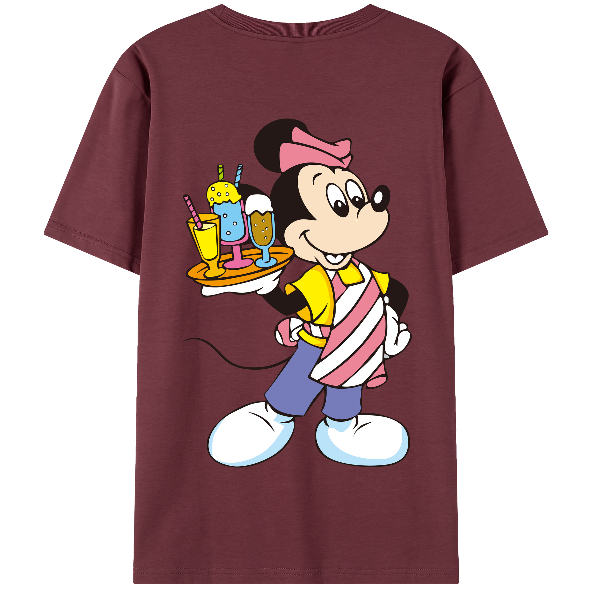 （画像用） ミッキーマウス Mickey Mouse 綿100％半袖Tシャツ（背面プリント）